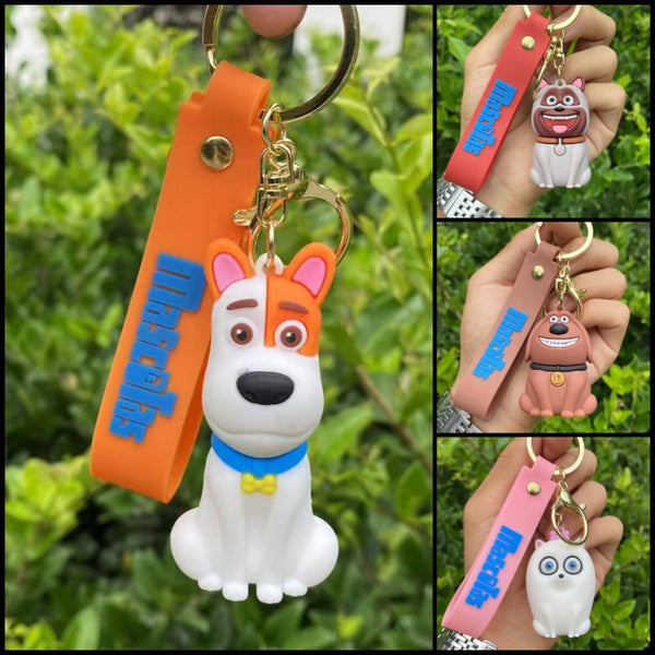 Exquisite Cartoon Love Pet Dog's Life Secret Keychain Lovely Grey