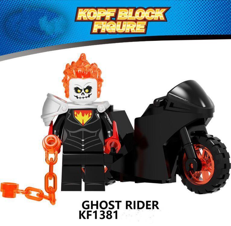 Superhero Ghost Rider Figure Building Blocks