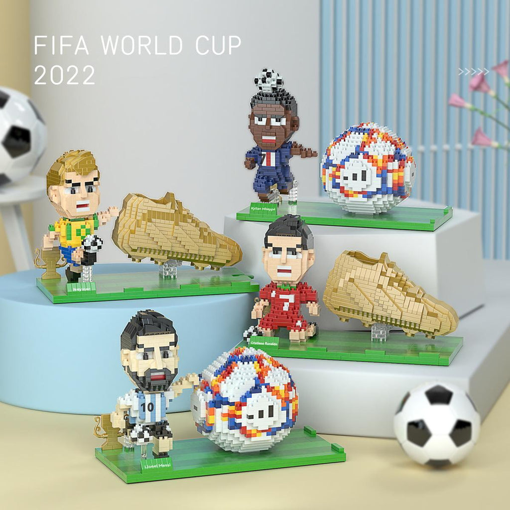 2022 World Cup Pen Holder Lionel Messi Cell Phone Bracket Dual-use Building Blocks P2171
