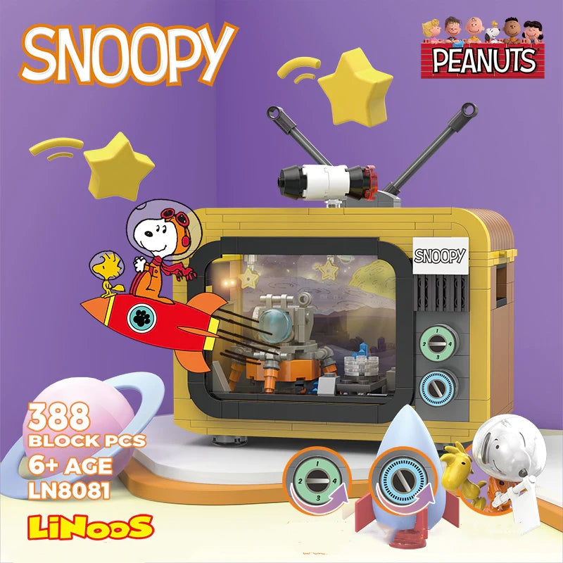 Linoos Peanuts Snoopy Space Television Building Block