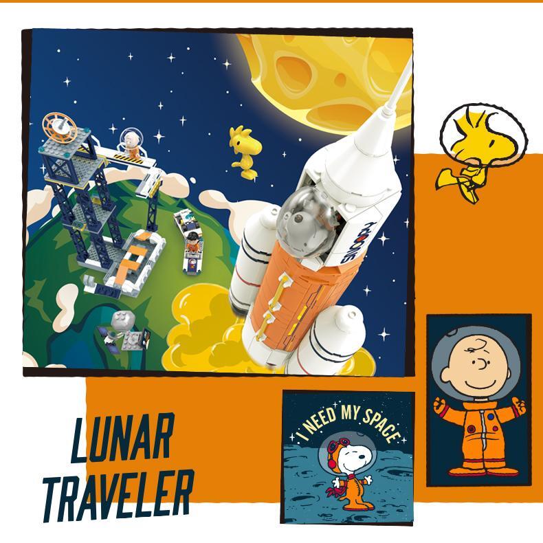 Linoos Peanuts Snoopy Lunar Traveler Building Block LN8090