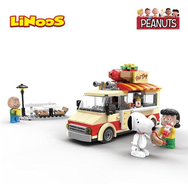 LiNooS Peanuts Snoopy Building Lego Toy - Street Fair School Bus 288 Block PCs online