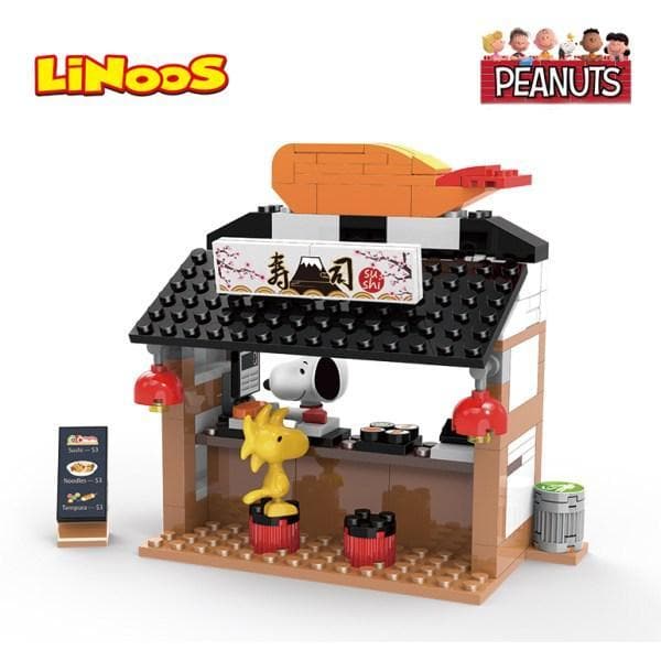 Linoos Peanuts Sushi Stand Bricks Set LN8010 Snoopy Building Block
