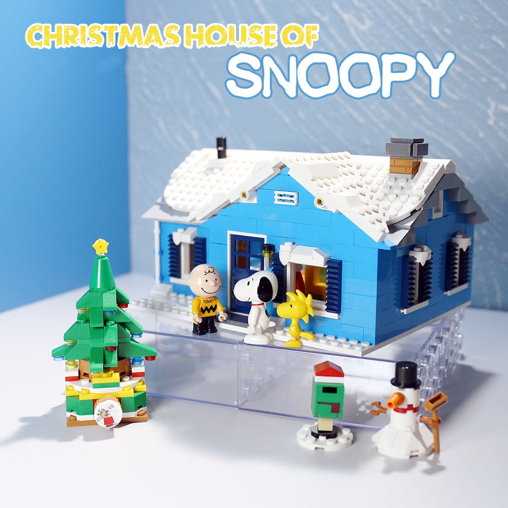 Linoos Peanuts Snoopy Christmas House Building Blocks Ln8057