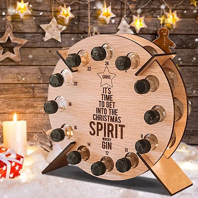 🎄CHRISTMAS Wooden Mini Tree Alcohol Advent Calendar holder